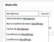 Auto-complétion des mots clés