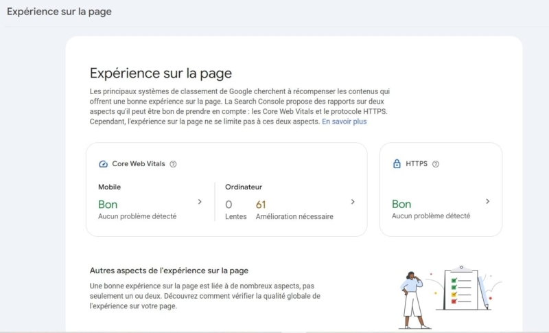 experience page google search console