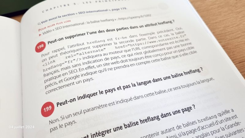 Extrait du livre "Le SEO en 500 Questions" avec le balisage Hreflang